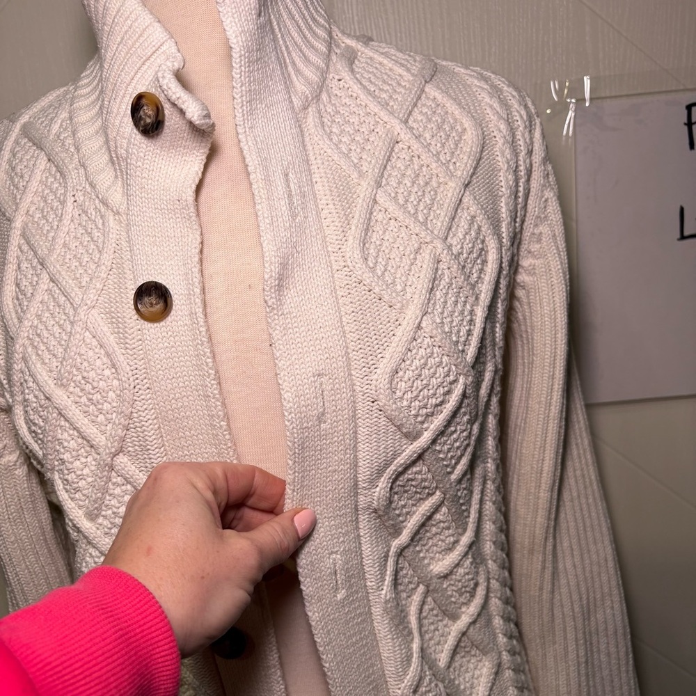 Swedish Cotton Cable‎ Knit Cardigan | heritage alpine sweater-Medium/ grandpa - Picture 11 of 16